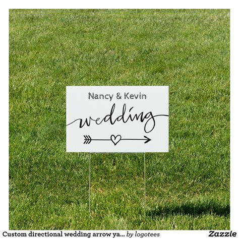 Custom directional wedding arrow yard sign | Zazzle | Wedding direction signs, Rustic wedding ...