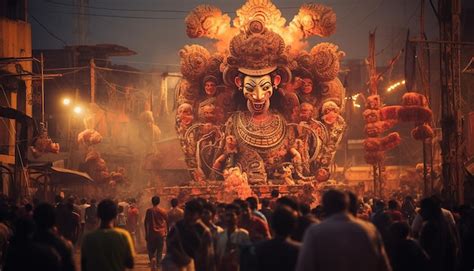 Premium AI Image | Dussehra Vijayadashami festival celebration with ...