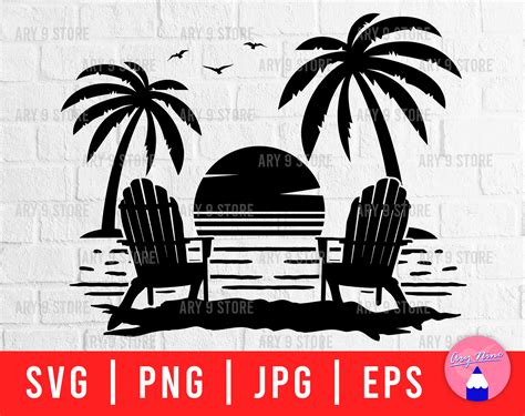 Drawing & Illustration Digital Beach Scene SVG etna.com.pe