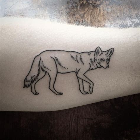 Simple Coyote Tattoo by @darqwebb - Tattoogrid.net