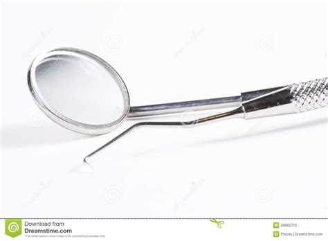 Two Dental Tools : Dental Mirror And Probe Stock Image - Image of probe, objects: 26665715