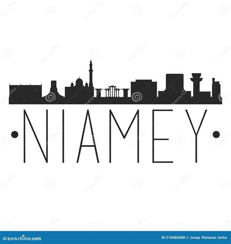 Niamey Niger. City Skyline. Silhouette City. Design Vector. Famous Monuments Stock Vector ...