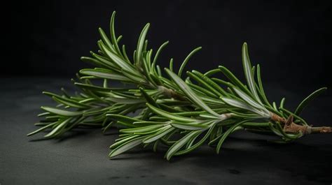 Premium AI Image | a close up of a sprig of rosemary