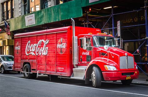 Classic Red American Coca Cola Truck Parked in Midtown Manhattan, New ...