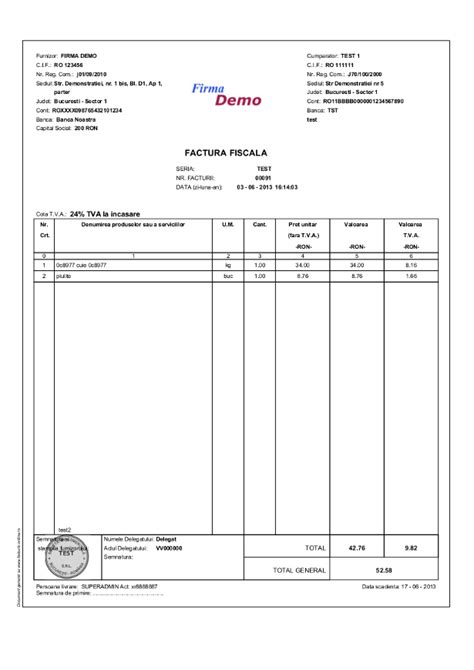 Model Factura Proforma