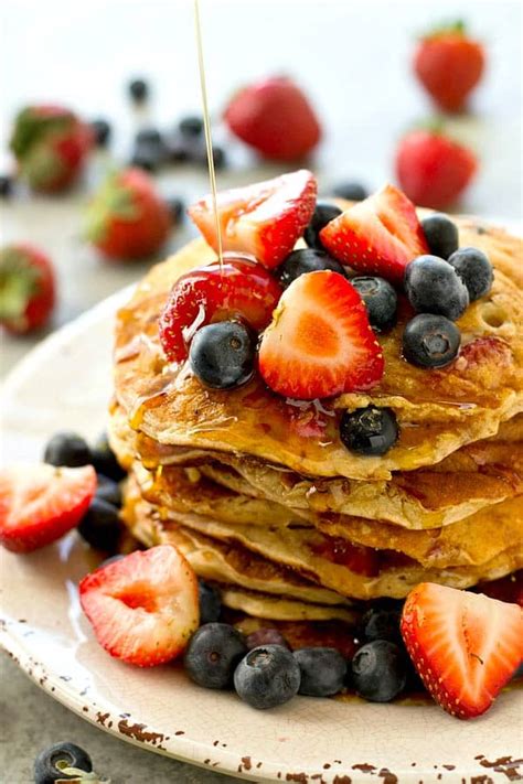 Healthy Mixed Berry Multi-Grain Pancakes