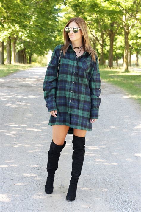 Flannel Shirt Dress - sparkleshinylove