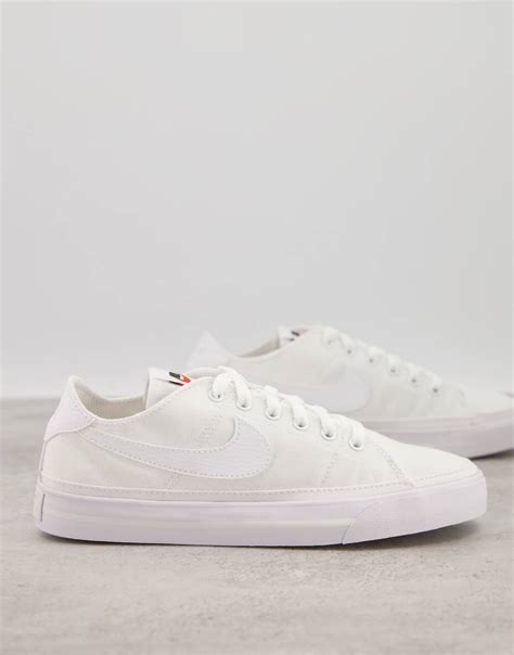 Nike Court Legacy Canvas Sneakers In Triple White | ModeSens