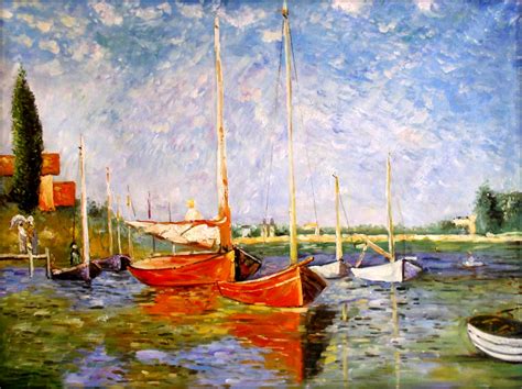 Stretched Hand Painted Oil Painting, Claude Monet Red Boats Repro ...