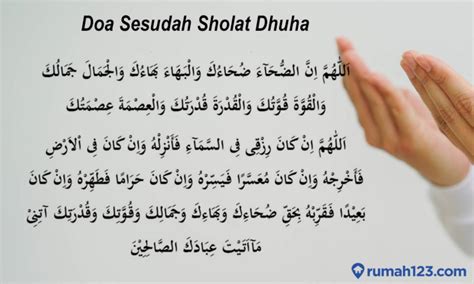 Doa Setelah Sholat Dhuha Bahasa Arab, Latin, dan Artinya