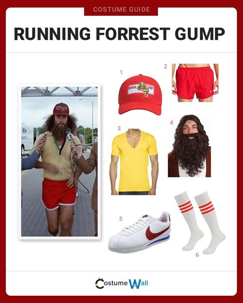 Forrest Gump Running Costume With Wig And Beard Small Clothing, Shoes ...