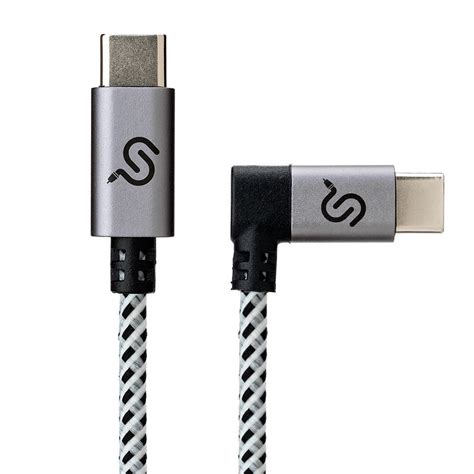 USB C Cable Right Angle 90 Degree Nylon Braided USB Type C Cable Fast ...