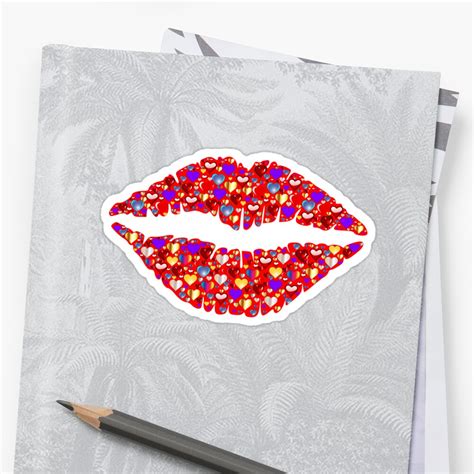 "Red Lips Sticker" Stickers by fermo | Redbubble