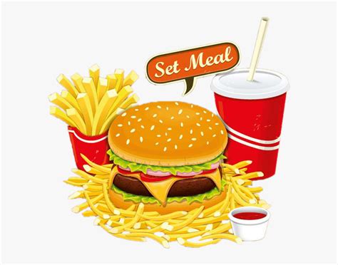 Hamburger Fast Food Junk Food Breakfast Clip Art - Transparent Background Fast Food Clipart, HD ...