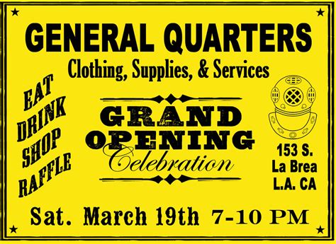 FAT-BOY CLOTHING: General Quarters opening party!!