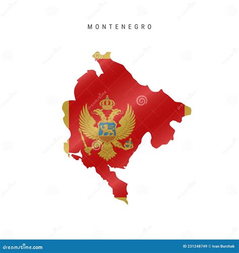 Waving Flag Map of Montenegro. Vector Illustration Stock Vector ...