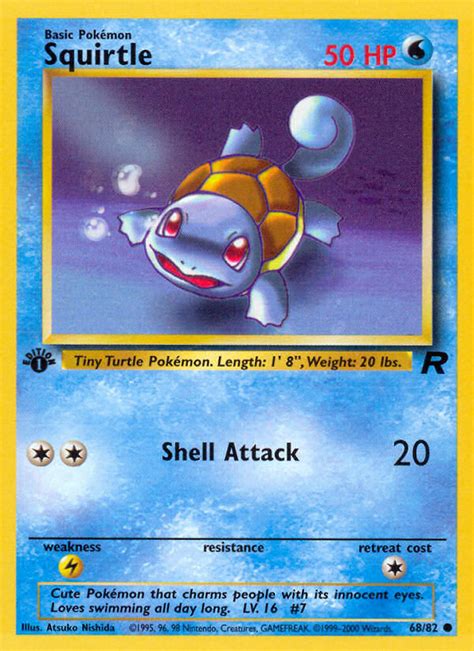 Squirtle 68/82 Team Rocket 1st Edition Common Pokemon Card NEAR MINT TCG