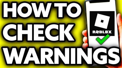 How To Check Roblox Warnings ?? - YouTube