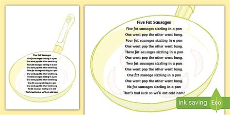 Five Fat Sausages Rhymes and Finger Plays (teacher made)