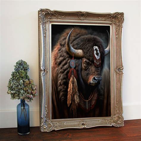 Buffalo Art Print or Canvas Native American Art Print Bison - Etsy