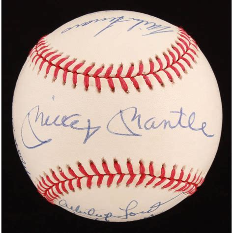 New York Yankees Hall Of Famers OAL Baseball Signed by (9) with Mickey ...