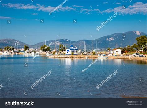 Chalcis, Greece, May 5, 2019: landscape of Chalcis sea with the unique phenomenon called ''crazy ...