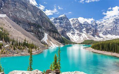 Download wallpapers Moraine lake, 4k, summer, Banff National Park, mountains, Canadian Rockies ...
