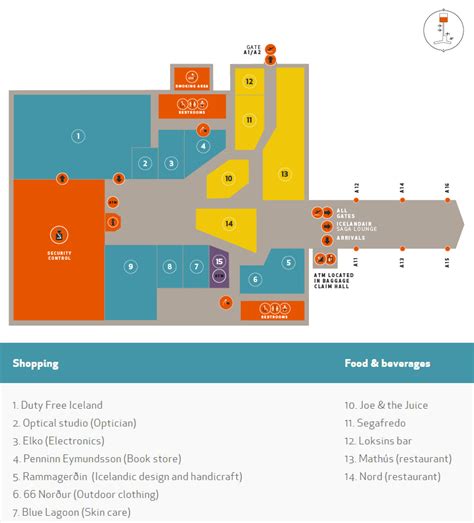 Keflavik Airport Map (KEF) - Printable Terminal Maps, Shops, Food, Restaurants Maps | Tripindicator