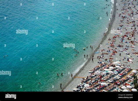 Aerial View Of People At Beach Stock Photo - Alamy