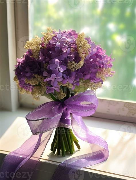 Heliotrope flower bridal bouquet blurred background. AI Generated 26182617 Stock Photo at Vecteezy