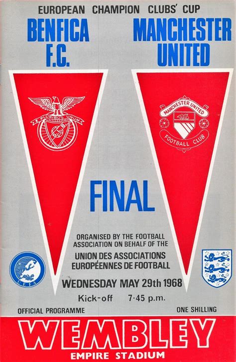 Bid Now: Manchester United v Benfica 1968 European Cup Final programme Wembley Stadium 29th May ...