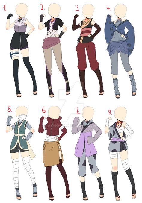 [Closed]Naruto Outfit adopt batch 1 by AzaHana on DeviantArt