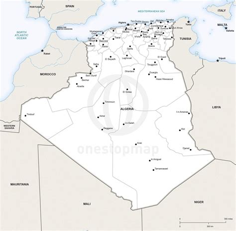 Vector Map of Algeria Political | One Stop Map