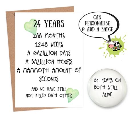 24th Wedding Anniversary Card 24th Anniversary Card 24 Year - Etsy UK