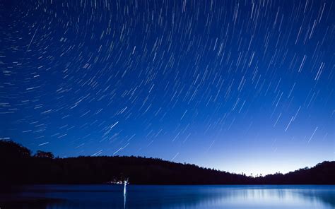 Stars Timelapse Night Ocean Night HD wallpaper | nature and landscape ...