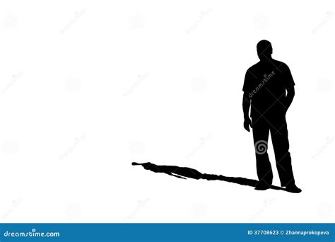 Silhouette Of A Man With A Shadow Stock Illustration - Illustration of ...