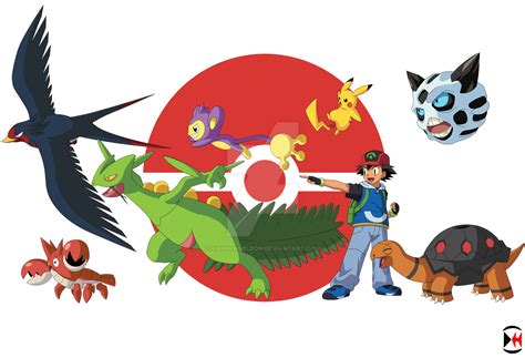 Ash's Hoenn team by Darkhameleon on DeviantArt