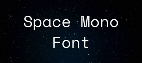 Space Mono Font Free Download