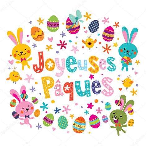 Illustration de Joyeuses Paques Joyeuses Pâques en carte de vœux ...