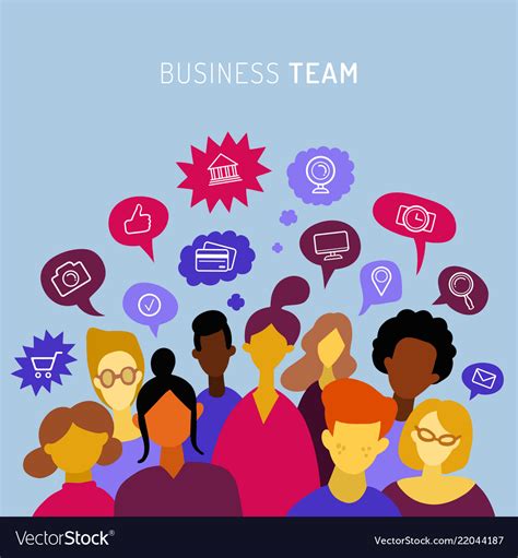 Business team sharing ideas talking teamwork Vector Image