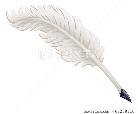 Quill Feather Ink Pen Cartoon Illustration - Stock Illustration [62259310] - PIXTA