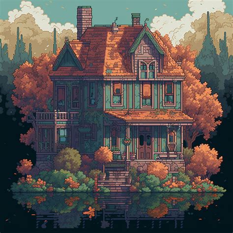 Pixel Art Autumnal House | Free AI Art Prompts