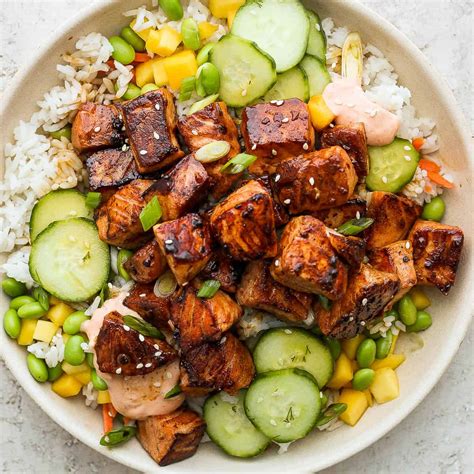 Soy Ginger Salmon Rice Bowl - The Wooden Skillet