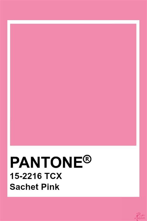 pantone's pink color is shown with the text, 12 - 22 tox sachet pink