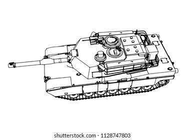 Sketch Military Tank Vector Art Stock Vector (Royalty Free) 1128747803 ...