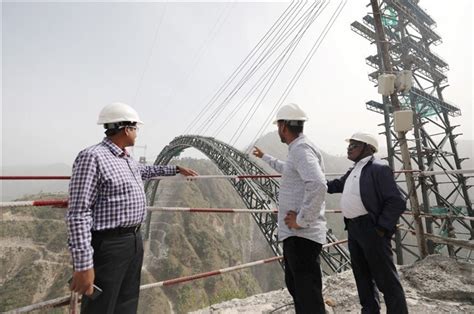 Construction Of World's Highest Railway Bridge At Chenab River In Reasi ...