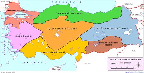 Türkiye haritasının bölgelerinin hazır olduğu bir harita çekip gönderir misiniz - Eodev.com