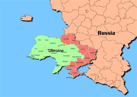 Vector Map of Ukraine with Regions Crimea, Donetsk, Luhansk, Chernihiv, Kharkiv, Kherson, Sumy ...