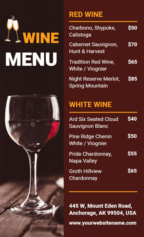 Wine Menu Design Ideas, Examples and Samples