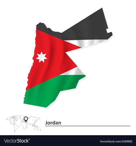 Map jordan with flag Royalty Free Vector Image